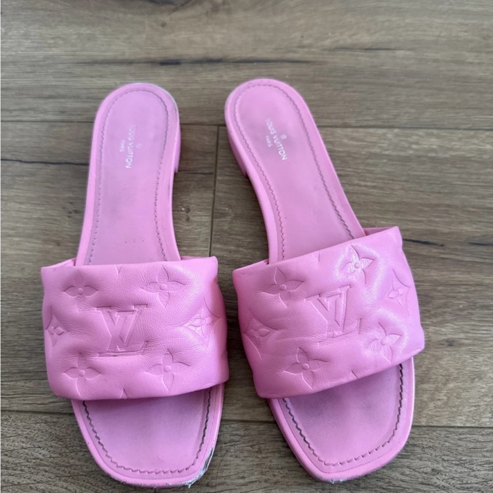 Louis Vuitton Embossed Pink Sandals